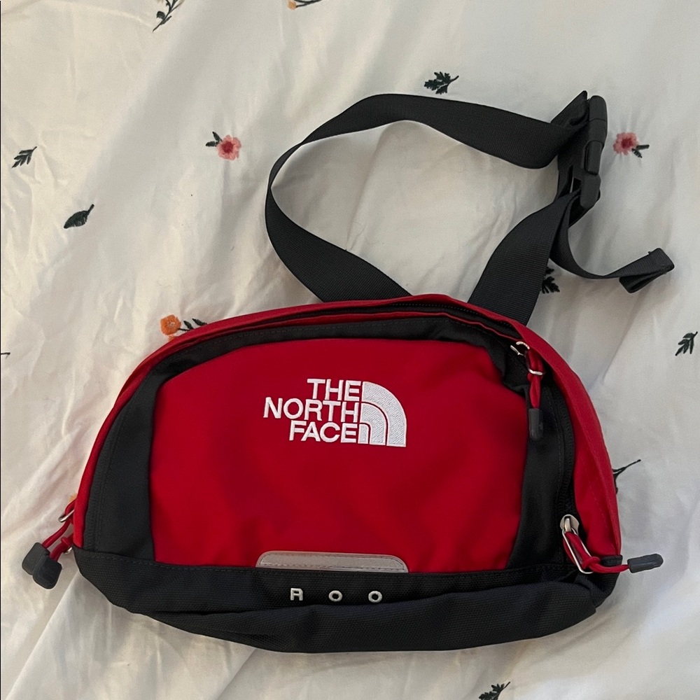 The North Face Red and Black Belt Bag